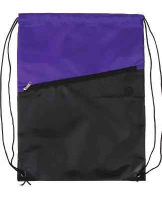 Promo Goods  BG209 Two-Tone Poly Drawstring Backpa in Purple