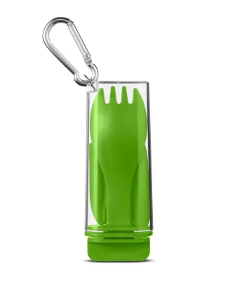 Promo Goods  KU121 Silicon Straw With Utensil Set in Lime green
