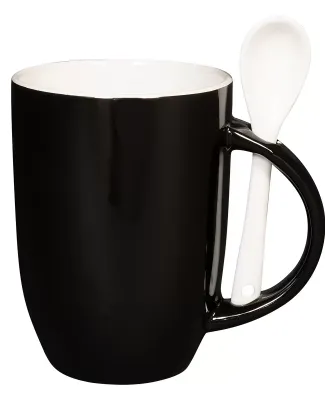 Promo Goods  CM124 12oz Dapper Ceramic Mug With Sp in Black