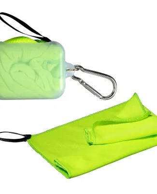 Promo Goods  TW107 Cooling Towel In Carabiner Case in Lime green