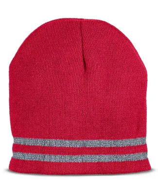 Promo Goods  HW120 Reflective Knit Beanie in Red