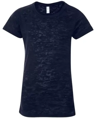 Blue 84 - Juniors' Short Sleeve Burnout T-Shirt -  Navy