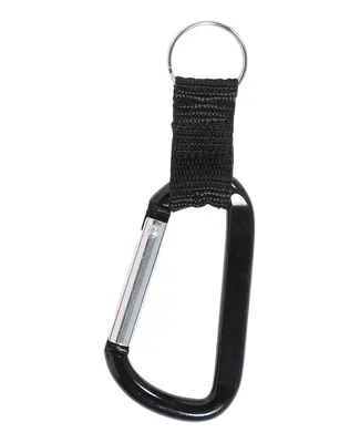 Promo Goods  CB207 Carabiner With Strap And Split  in Black