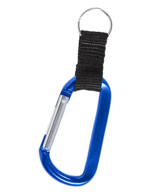 Promo Goods  CB207 Carabiner With Strap And Split  in Blue