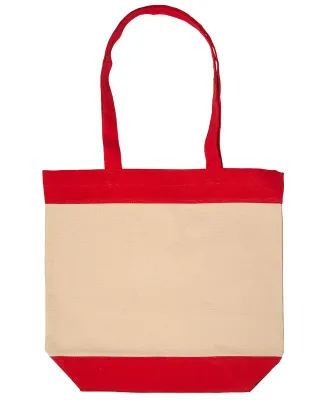 Promo Goods  LT-4218 Boutique Cotton Panel Tote in Red