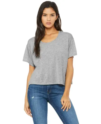 Bella+Canvas 8881 Womens Crop Flowy Boxy Tee in Athletic heather