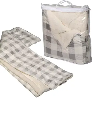 Promo Goods  OD304 Micro Mink Sherpa Blanket in Gray/ white