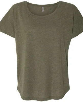 Next Level 6760 Tri-Blend Scoop Neck Dolman T-shir in Military green