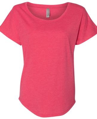 Next Level 6760 Tri-Blend Scoop Neck Dolman T-shir in Vintage shocking pink