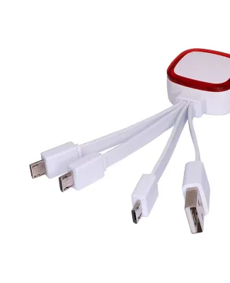 Promo Goods  PL-1345 4-In-1 Light-Up Cable in Translucent red