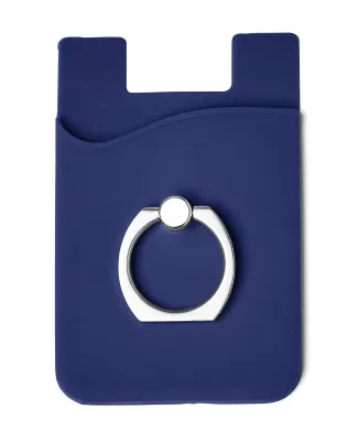 Promo Goods  PL-1370 Silicone Card Holder with Met in Navy blue