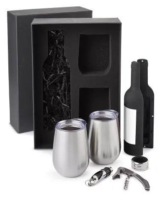 Promo Goods  G913 Everything But The Wine Gift Set in Silver