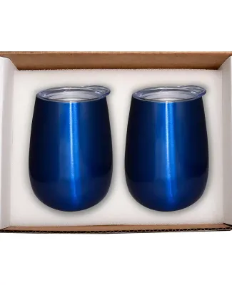 Promo Goods  PL-8239 Duo Vacuum Stemless Wine Tumb in Blue