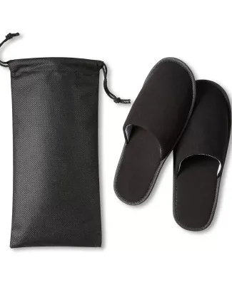 Promo Goods  TR106 Travel Slippers In Pouch in Black