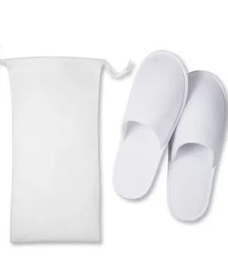Promo Goods  TR106 Travel Slippers In Pouch in White