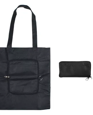 Promo Goods  BG132 Folding Zippin' Tote Bag in Black