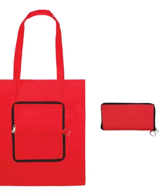 Promo Goods  BG132 Folding Zippin' Tote Bag in Red