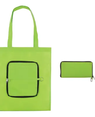 Promo Goods  BG132 Folding Zippin' Tote Bag in Lime green