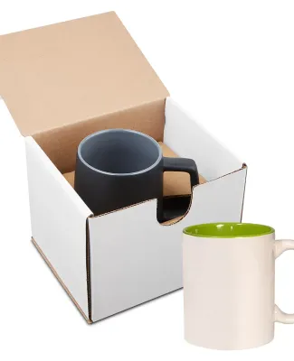 Promo Goods  GCM200 11oz Two Tone C-Handle Mug In  in Wht/ lime green