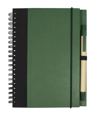 Promo Goods  NB126 Contrast Paperboard Eco Journal in Hunter green