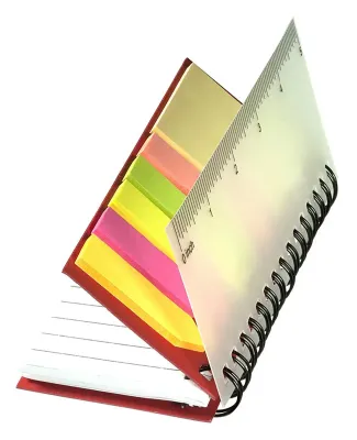 Promo Goods  PL-4261 Pocket Jotter With Stickies in Red