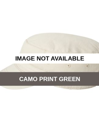 Alternative Apparel AH73 Destroyed Military Hat Camo Print Green