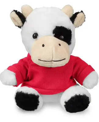 Promo Goods  TY6033 7 Plush Cow With T-Shirt in Red