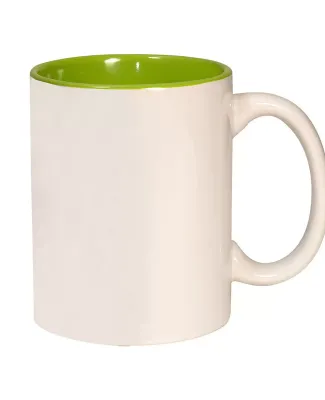 Promo Goods  CM200 11oz Two Tone C-Handle Mug in Wht/ lime green