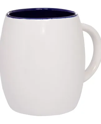 Promo Goods  CM112 14oz Morning Show Barrel Mug in Wht/ reflex blue