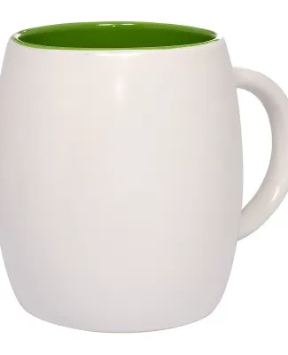 Promo Goods  CM112 14oz Morning Show Barrel Mug in Wht/ lime green