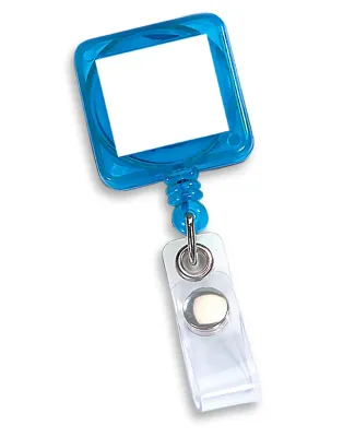 Promo Goods  PL-0182 Retract-A-Badge Square in Translucent blue