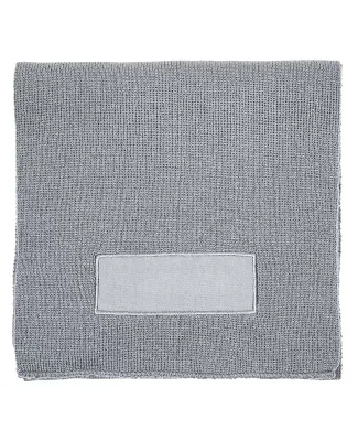 Promo Goods  AP501 Acrylic Knit Scarf With Patch in Gray