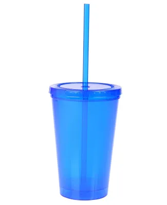 Promo Goods  MG206 16oz Double-Wall Tumbler in Translucent blue