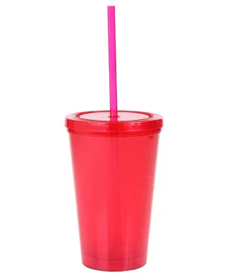 Promo Goods  MG206 16oz Double-Wall Tumbler in Translucent red