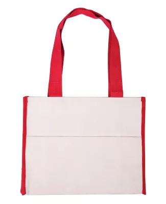 Promo Goods  BG410 Cotton Gusset Accent Box Tote in Red