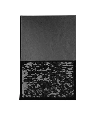 Promo Goods  NB206 Hard Cover Sequin Pocket Journa in Black