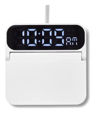 Promo Goods  IT240 Foldable Alarm Clock & Wireless in White