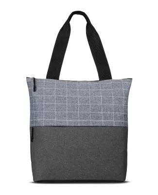 Promo Goods  BG555 Flannel Check Accent Tote Bag in Gray