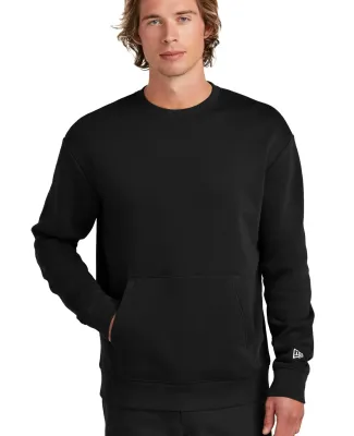 New Era NEA527    Heritage Fleece Pocket Crew in Black