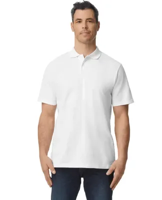 Gildan 64800 Men's Softstyle Double Pique Polo in White