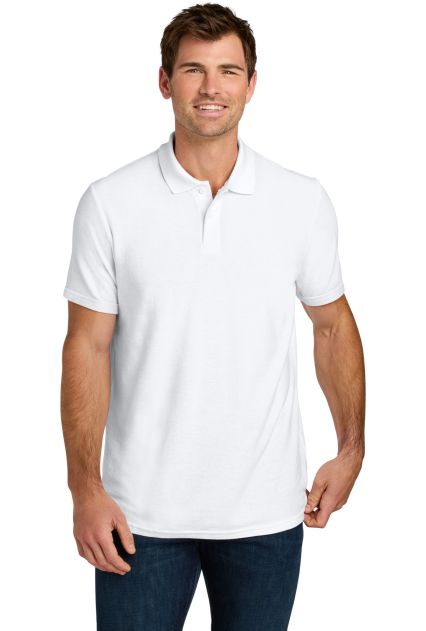 Gildan 64800 Men's Softstyle Double Pique Polo in White