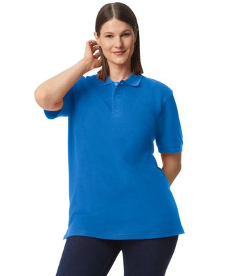 Gildan 85800 Unisex Midweight Double Pique Polo in Royal