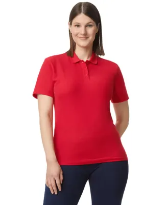 Gildan 64800L Ladies' Softstyle Double Pique Polo in Red