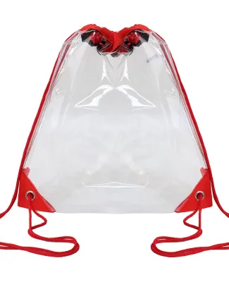 Liberty Bags OAD5007 Clear Drawstring Pack in Red