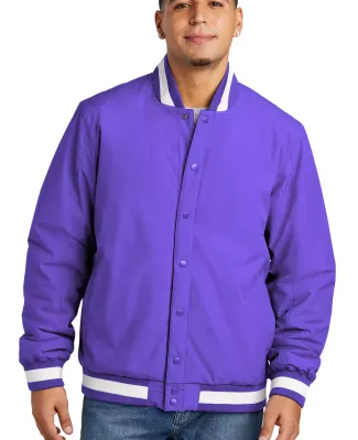 Sport Tek JST58 Sport-Tek Insulated Varsity Jacket in Purple