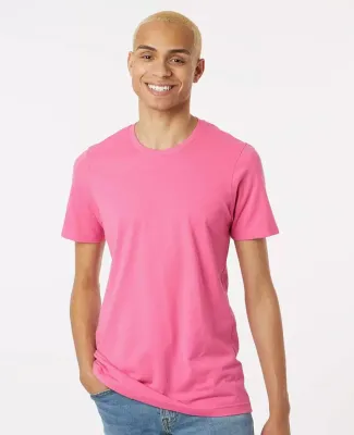 Tultex 602 Combed Cotton T-Shirt in Charity pink