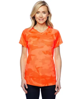 Champion Clothing CW23 Double Dry Women's V-Neck P in Safety orange camo
