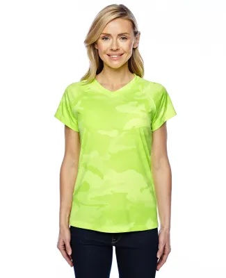 Champion Clothing CW23 Double Dry Women's V-Neck P in Safety green camo