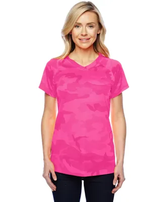Champion Clothing CW23 Double Dry Women's V-Neck P in Wow pink camo
