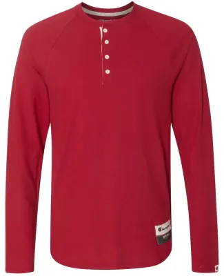 Champion Clothing AO380 Originals Slub Henley in Carmine red